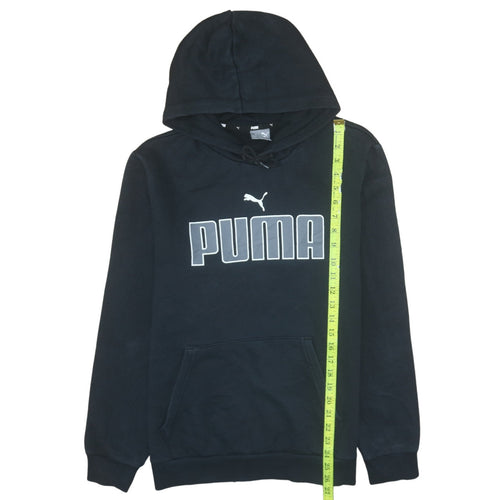 Puma Men’s Black Pullover Hoodie Medium Fleece Logo Sportswear