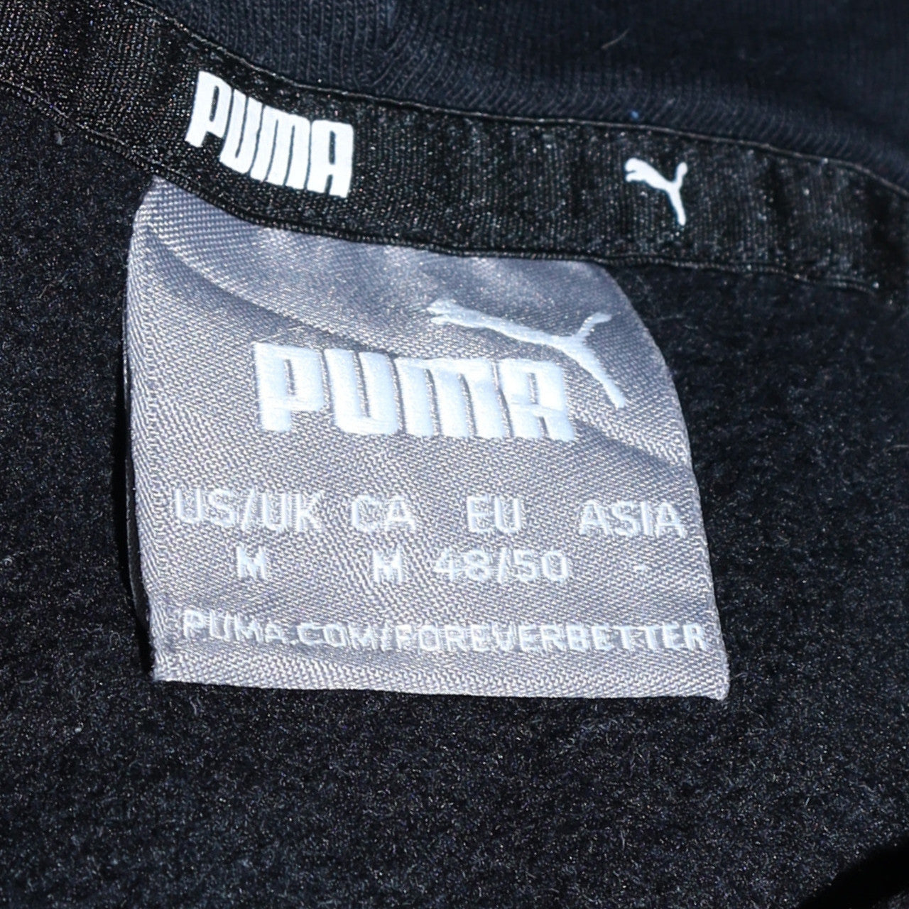 Puma Men’s Black Pullover Hoodie Medium Fleece Logo Sportswear