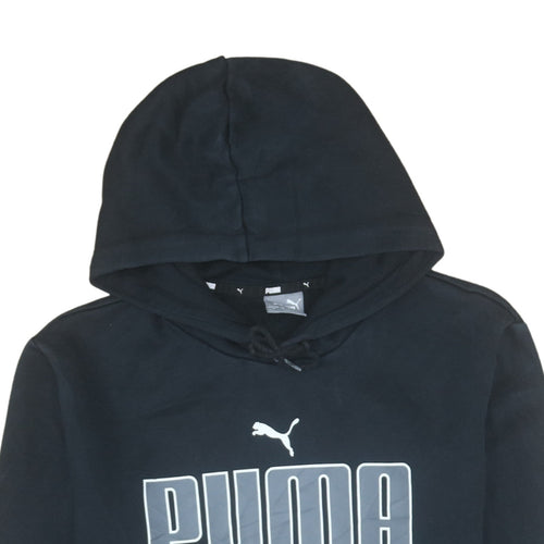 Puma Men’s Black Pullover Hoodie Medium Fleece Logo Sportswear