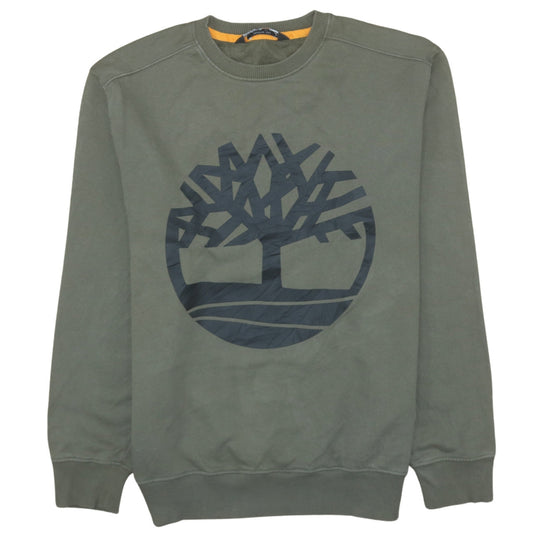 Timberland Men’s Green Logo Crew Neck Regular Fit Sweatshirt L