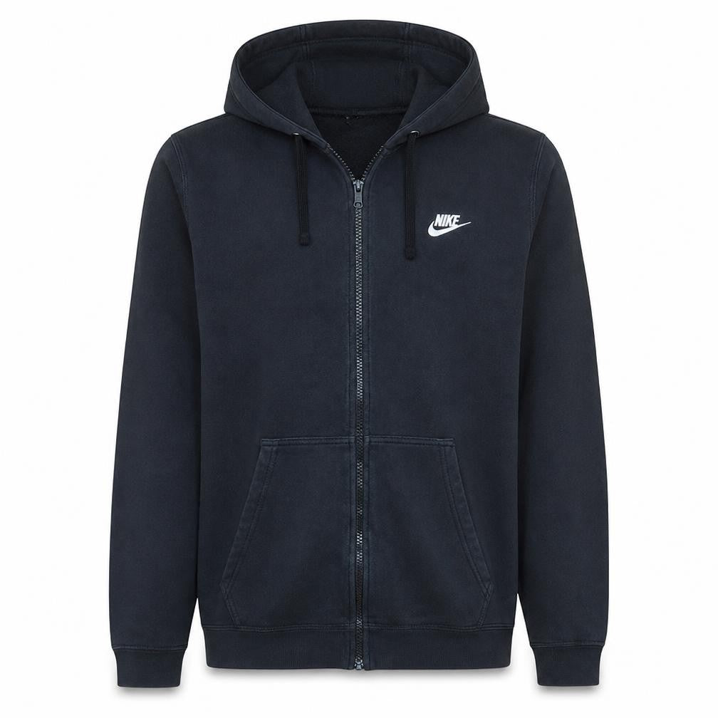 Nike Men's Black Full Zip Hoodie L Regular Fleece Sweatshirt