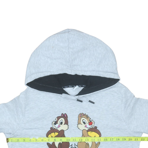 Disney Women Grey Chip and Dale Pullover Hoodie Size L