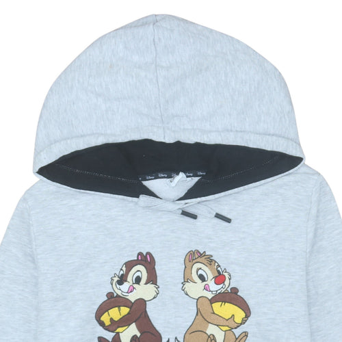 Disney Women Grey Chip and Dale Pullover Hoodie Size L
