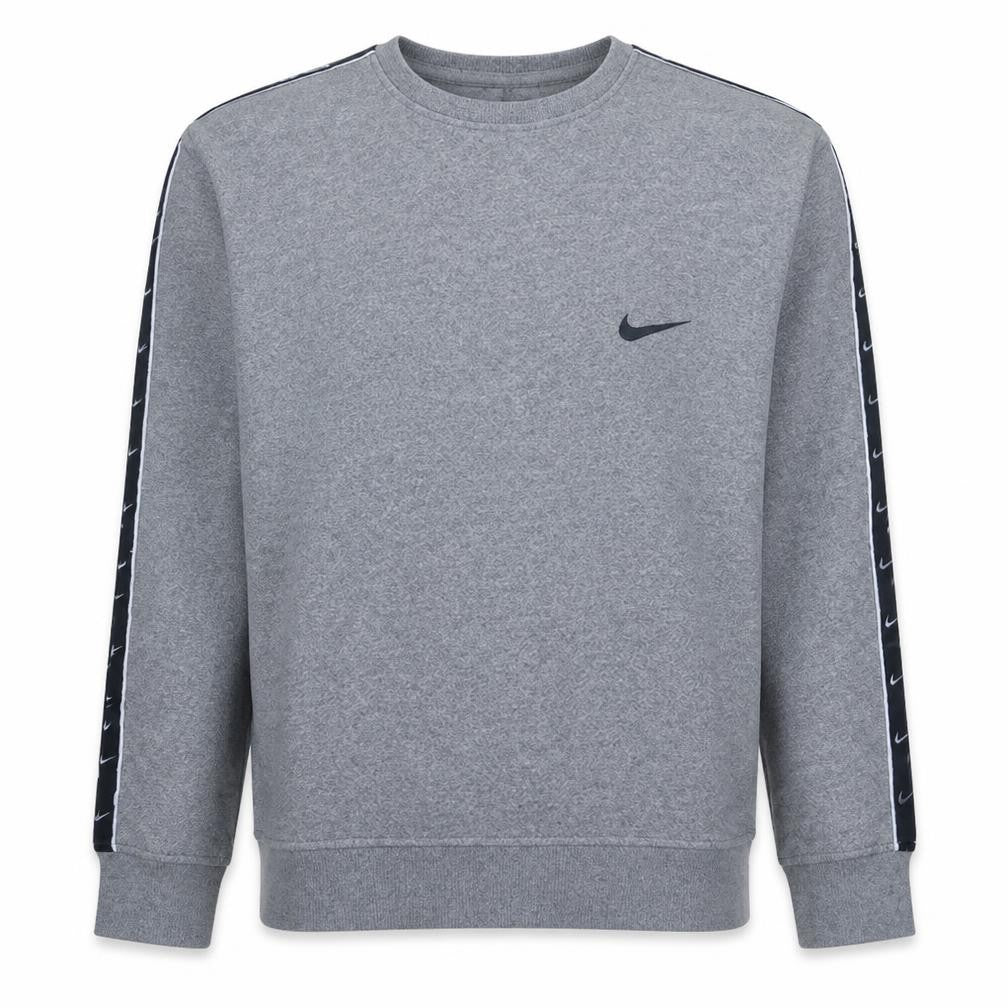 Front view of Nike Men's Grey Pullover Sweatshirt M Crew Neck Classic Fit