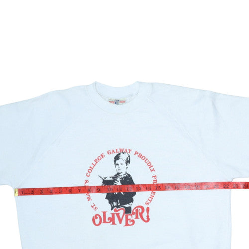 Connolly Men's White Oliver! Graphic Pullover Sweatshirt L Vintage