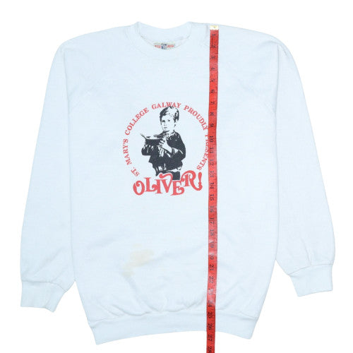 Connolly Men's White Oliver! Graphic Pullover Sweatshirt L Vintage