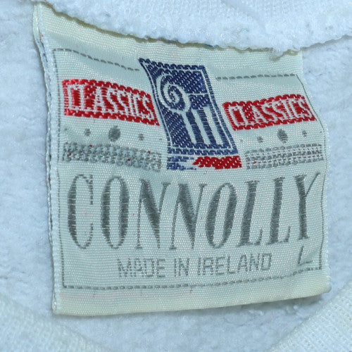 Connolly Men's White Oliver! Graphic Pullover Sweatshirt L Vintage