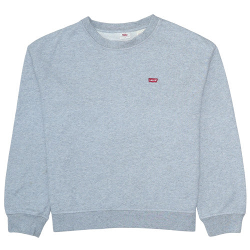 Levi's Women Grey Crew Neck Pullover Sweatshirt M Cotton Blend