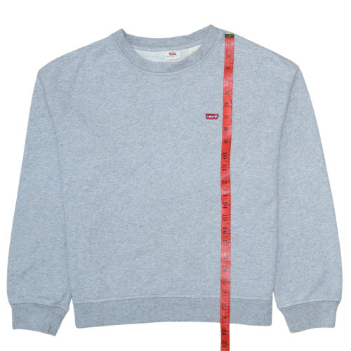 Levi's Women Grey Crew Neck Pullover Sweatshirt M Cotton Blend
