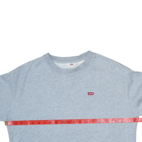 Levi's Women Grey Crew Neck Pullover Sweatshirt M Cotton Blend