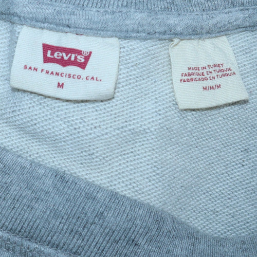 Levi's Women Grey Crew Neck Pullover Sweatshirt M Cotton Blend
