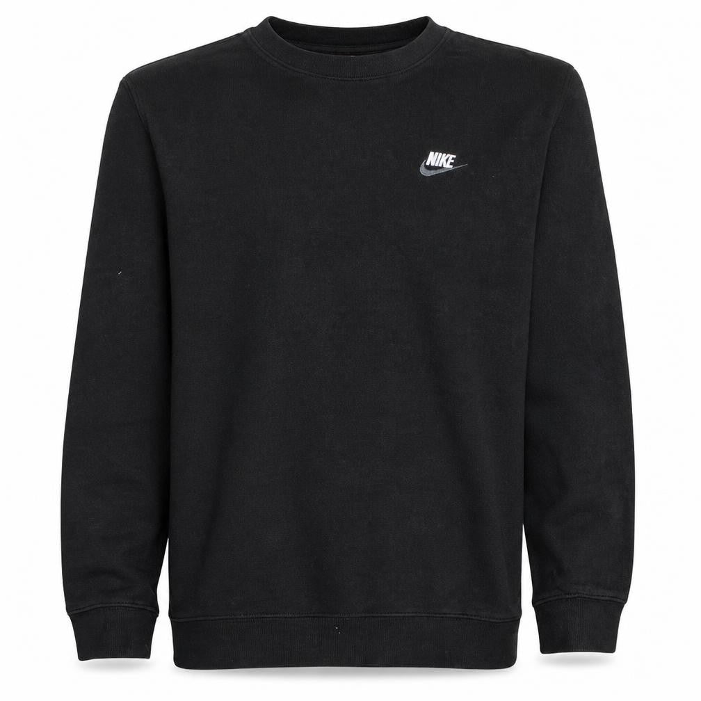Front view of Nike Men's Black XS Crew Neck Pullover Fleece Sweatshirt