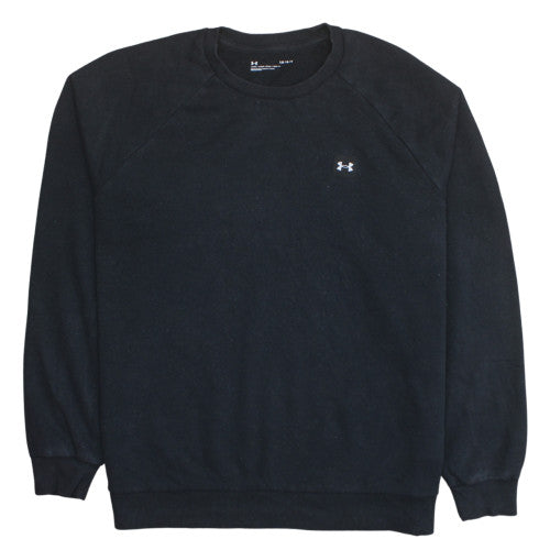 Under Armour Mens Black Large Crew Neck Sweatshirt Fleece Pullover