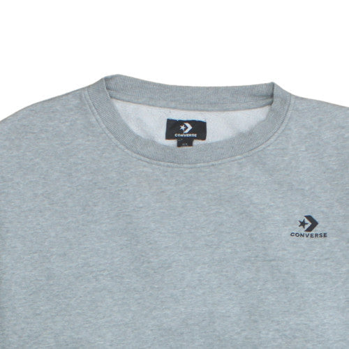 Converse Women Grey XL Pullover Sweatshirt Crew Neck Casual Cotton Blend