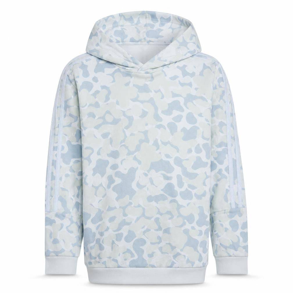 Front view of Adidas boys’ grey camouflage pullover hoodie -, size 16, years