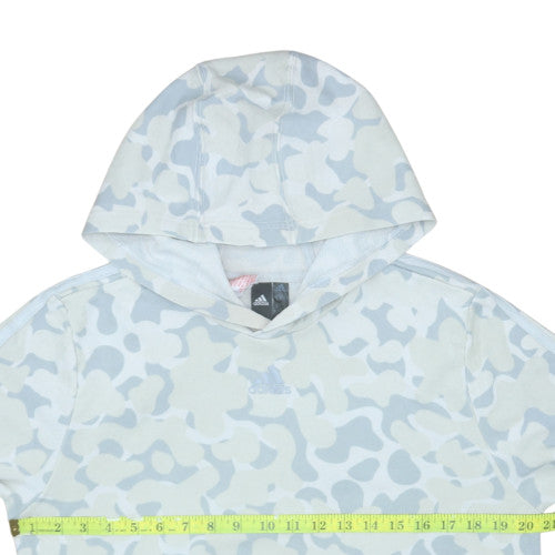 Adidas Boys Grey Camouflage Pullover Hoodie - Size 16 Years