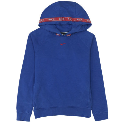 Nike Men's Blue XS Pullover Hoodie with Red Logo