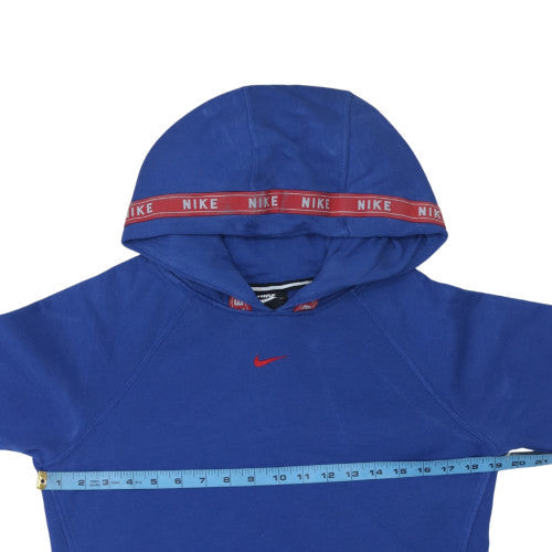 Nike Men's Blue XS Pullover Hoodie with Red Logo