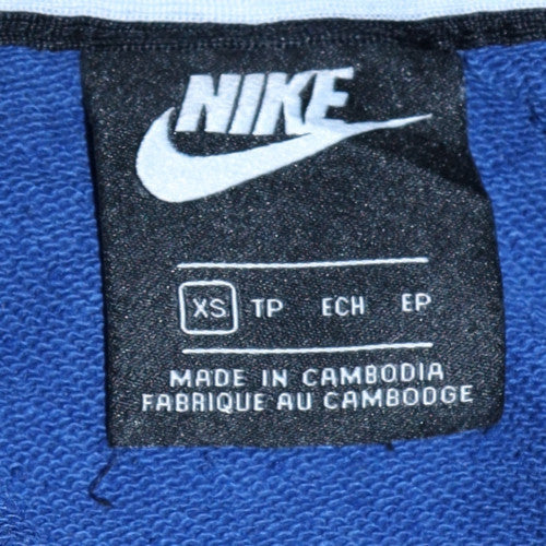 Nike Men's Blue XS Pullover Hoodie with Red Logo
