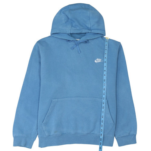 Nike Women Blue Pullover Hoodie L Cotton Blend Casual Sweatshirt