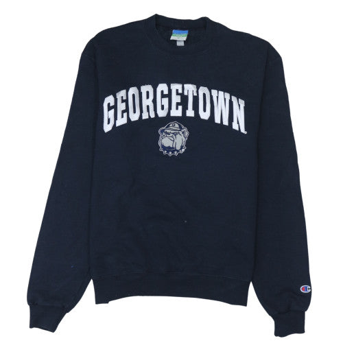 Champion Men's Black Georgetown Graphic Crew Neck Sweatshirt M