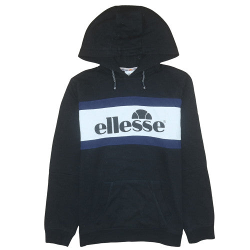 Ellesse Boys Black Pullover Hoodie 14 Years Logo Fleece Sweatshirt