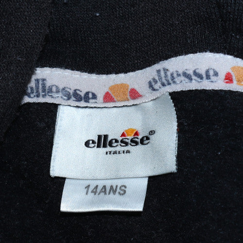 Ellesse Boys Black Pullover Hoodie 14 Years Logo Fleece Sweatshirt