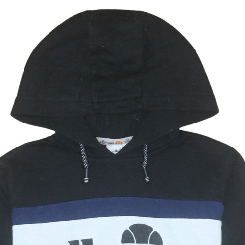 Ellesse Boys Black Pullover Hoodie 14 Years Logo Fleece Sweatshirt