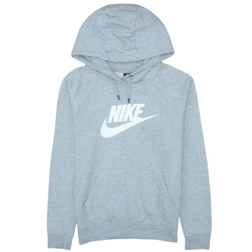 Nike Men’s Grey Pullover Hoodie S Fleece Logo Hooded Sweatshirt