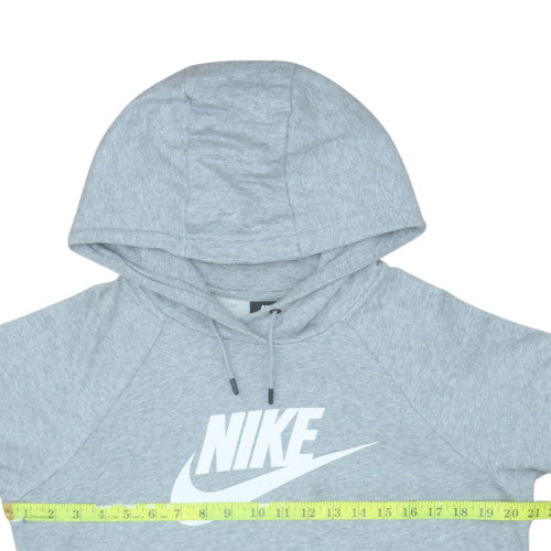 Nike Men’s Grey Pullover Hoodie S Fleece Logo Hooded Sweatshirt