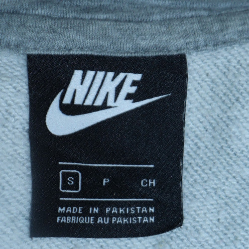 Nike Men’s Grey Pullover Hoodie S Fleece Logo Hooded Sweatshirt