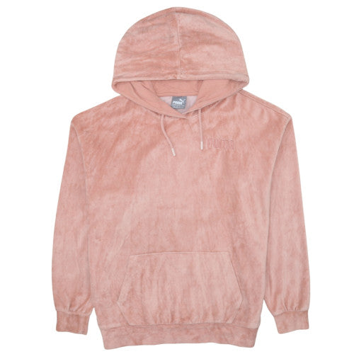 Puma Womens Pink Pullover Hoodie Size 10 Soft Fleece Casual Sweatshirt