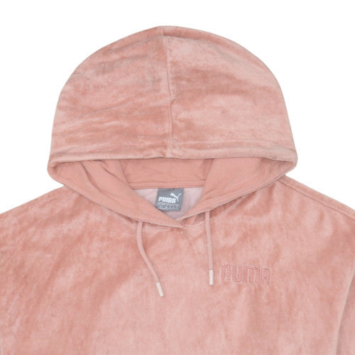 Puma Womens Pink Pullover Hoodie Size 10 Soft Fleece Casual Sweatshirt