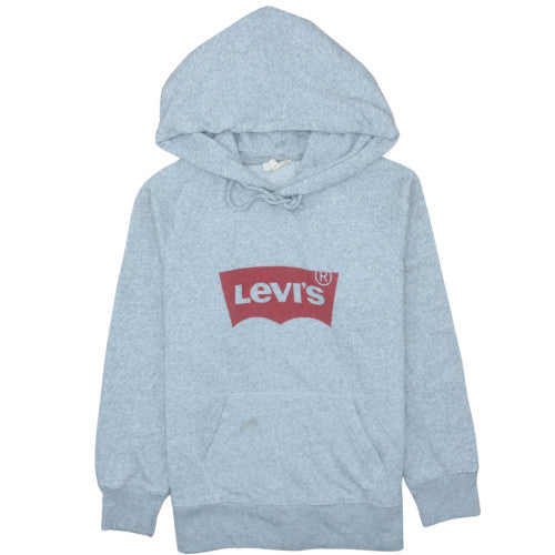 Levi's Men's Grey Small Pullover Hoodie with Logo Print