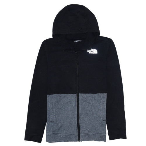 The North Face Boys Black Grey Full Zip Hoodie Size L Colourblock