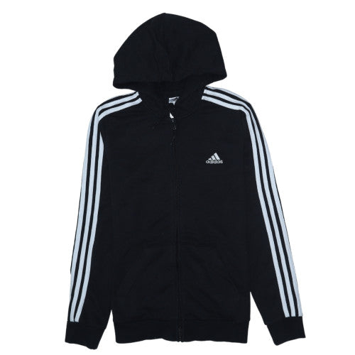 Adidas Womens Black Full Zip Hoodie Size 12-14 M Sportswear