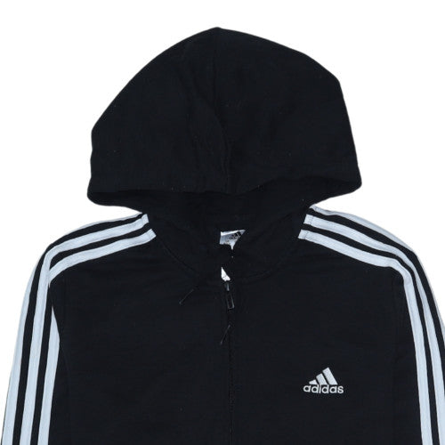 Adidas Womens Black Full Zip Hoodie Size 12-14 M Sportswear