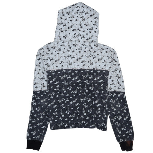 FILA Womens Grey Floral Logo Pullover Hoodie Size L