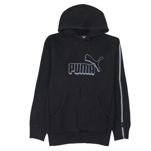 Puma Men's Black Pullover Hoodie L Regular Fit Fleece Sweatshirt