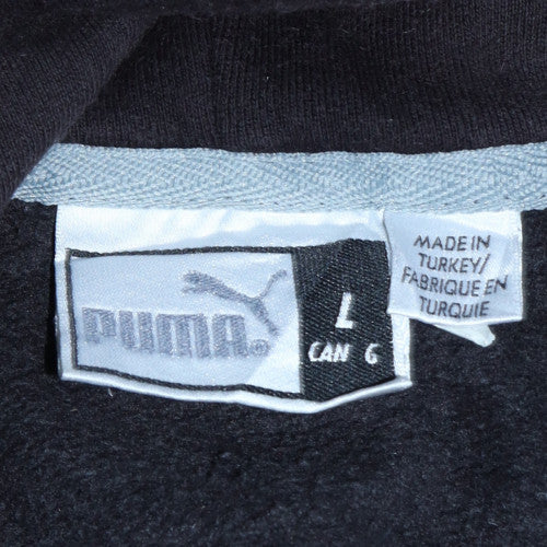 Puma Men's Black Pullover Hoodie L Regular Fit Fleece Sweatshirt