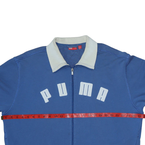 Puma Men's Blue XL Track Jacket Retro Full Zip Cotton Blend