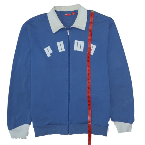 Puma Men's Blue XL Track Jacket Retro Full Zip Cotton Blend