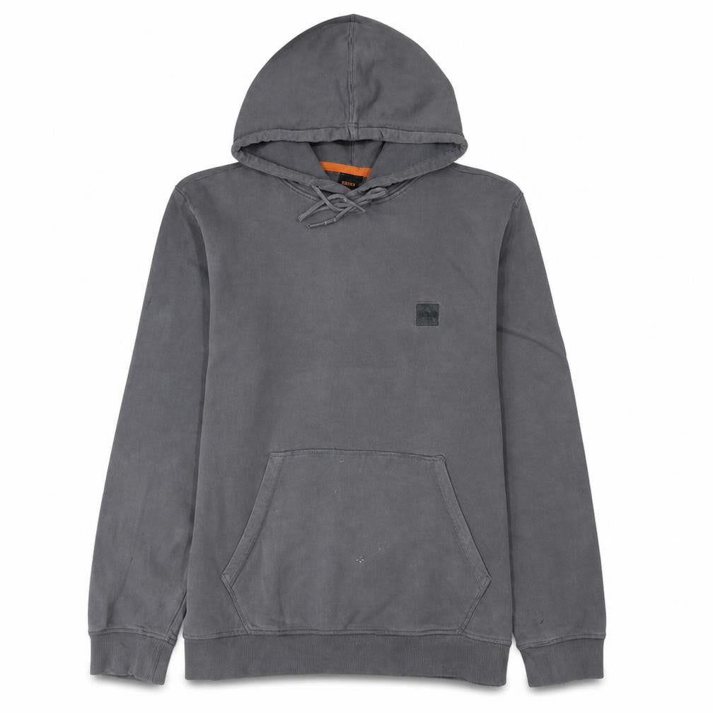 Front view of BOSS Men's Grey Pullover Hoodie L Regular Fit Cotton