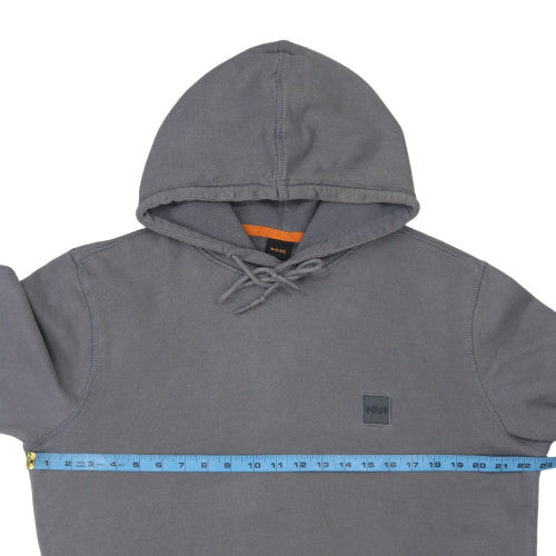 BOSS Men's Grey Pullover Hoodie L Regular Fit Cotton