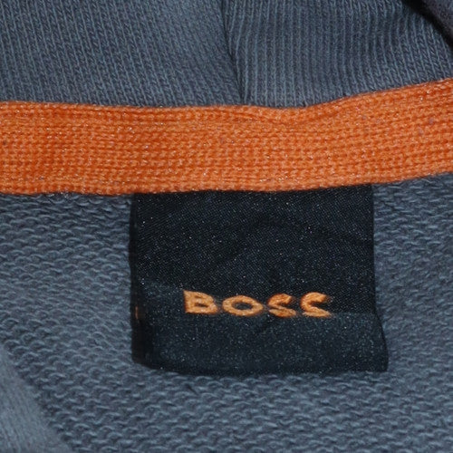 BOSS Men's Grey Pullover Hoodie L Regular Fit Cotton