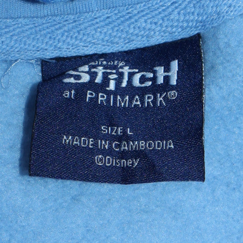 Disney Stitch Blue Pullover Hoodie L Women's Primark