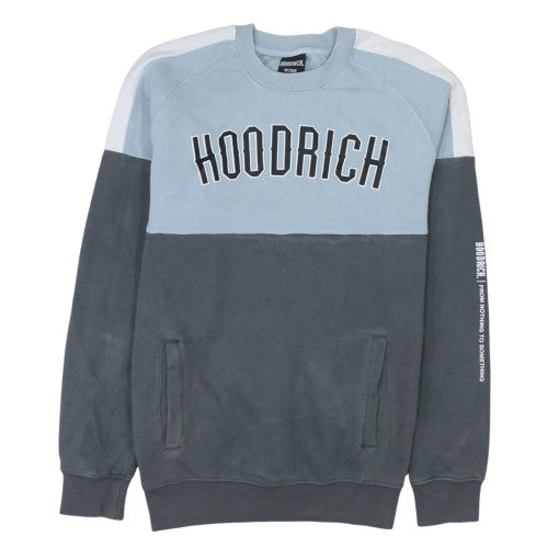Hoodrich Men's Blue Colour Block Pullover Sweatshirt Medium