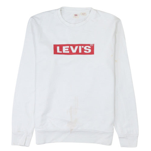 Levi's Men's White Graphic Logo Pullover Sweatshirt Size M