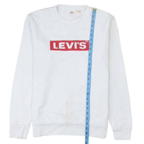 Levi's Men's White Graphic Logo Pullover Sweatshirt Size M