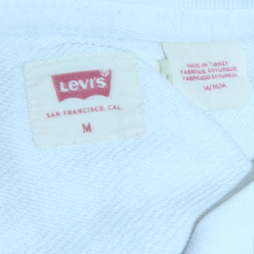 Levi's Men's White Graphic Logo Pullover Sweatshirt Size M